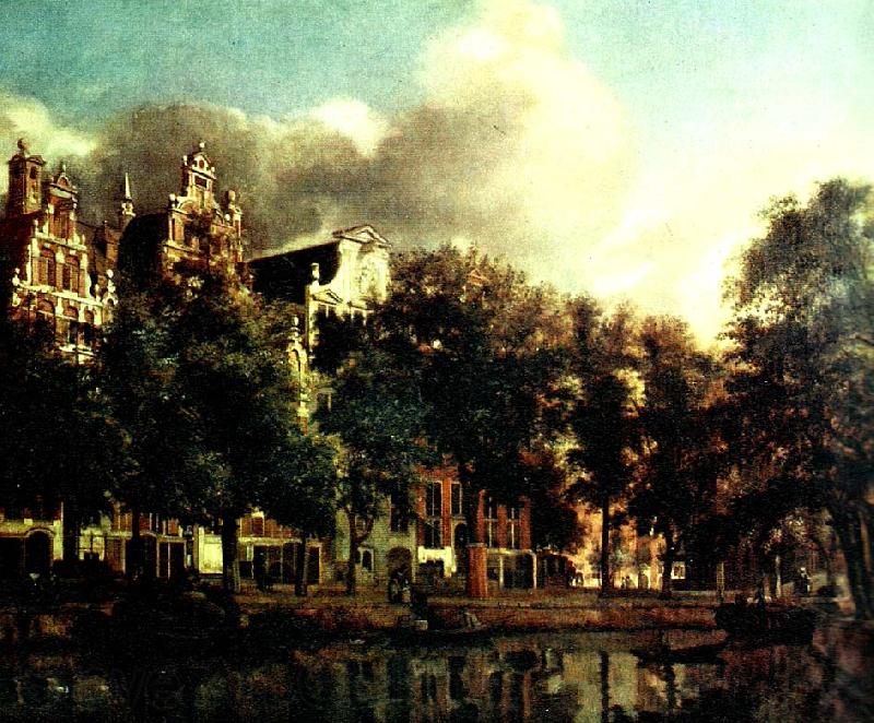 Jan van der Heyden kanal i amsterdam Norge oil painting art